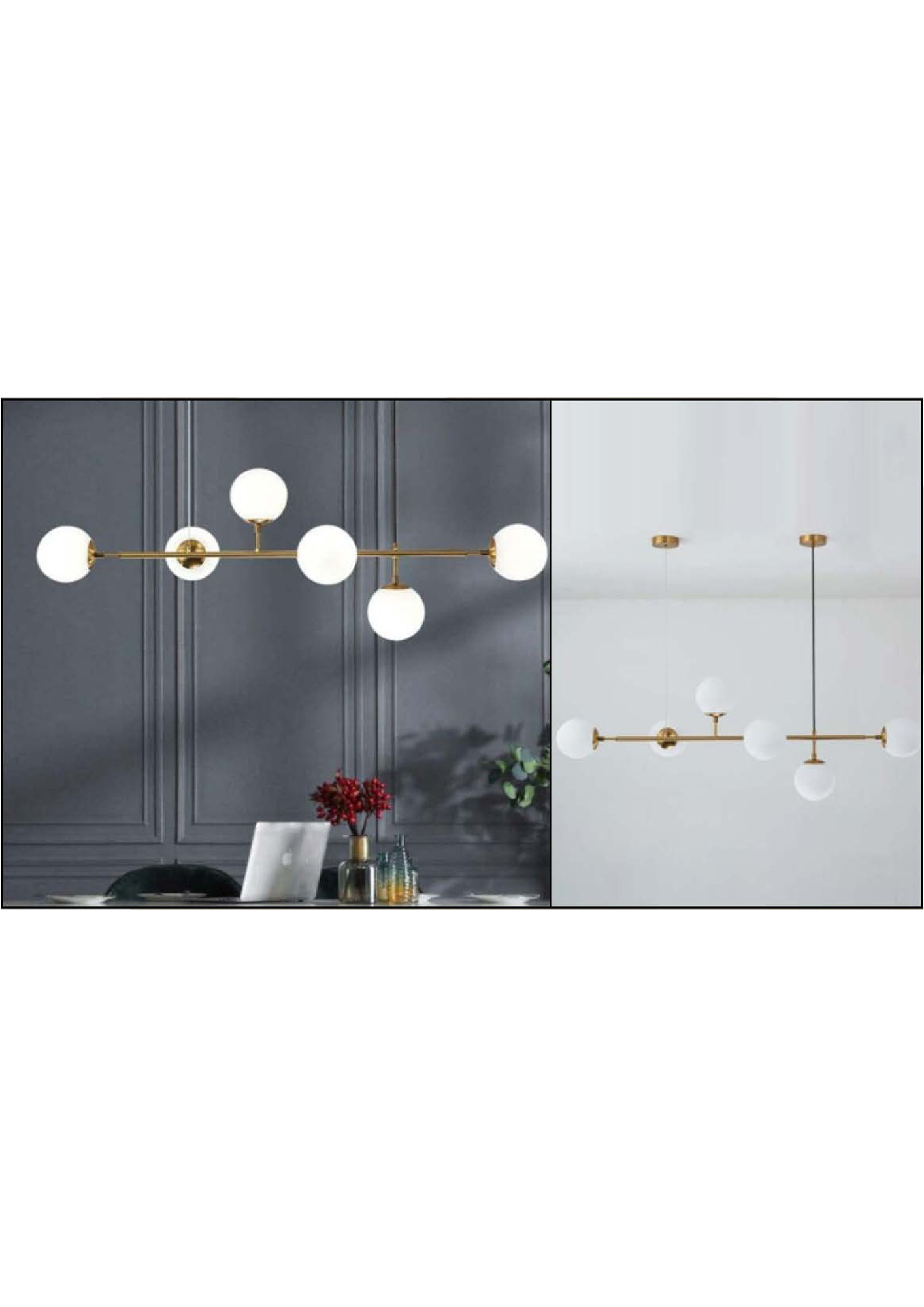 Beyond Lights - Brass Globe Chandelier- GL